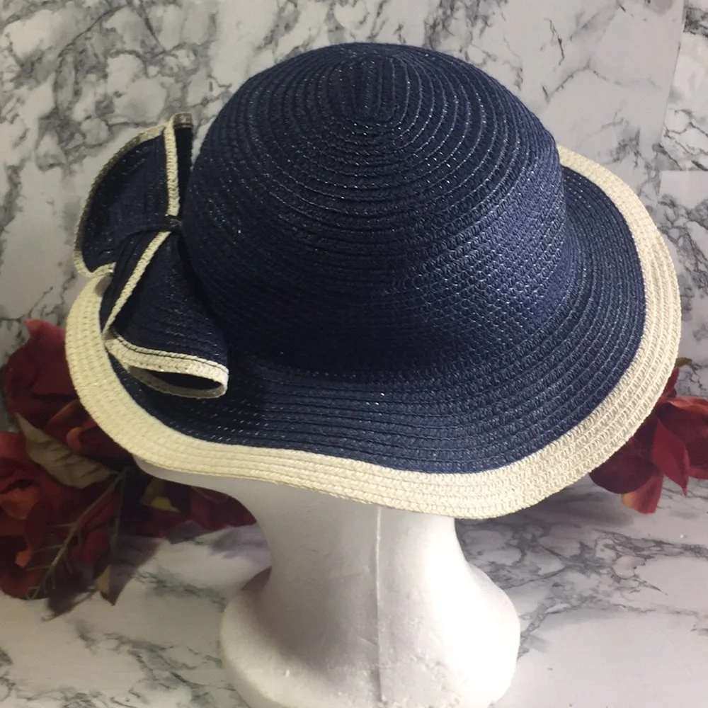 Milani Navy Blue Children’s Straw Paper Sun Hat